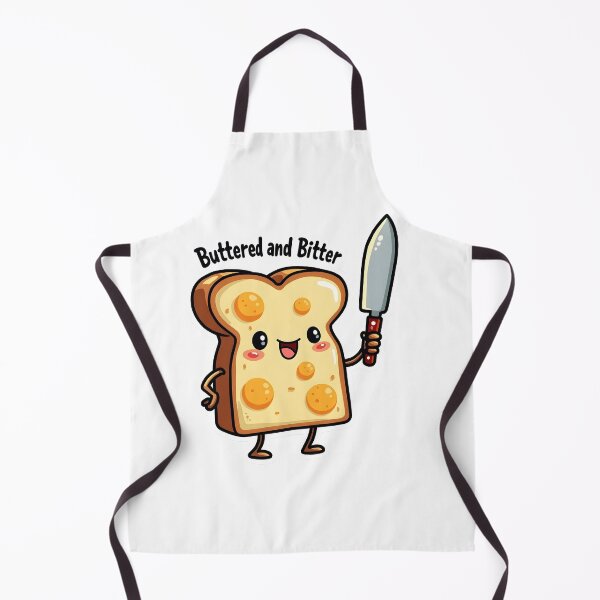 Item preview, Buttered And Bitter Funny Kawaii Bread Knife Pun designed and sold by LunaPixelStudio.