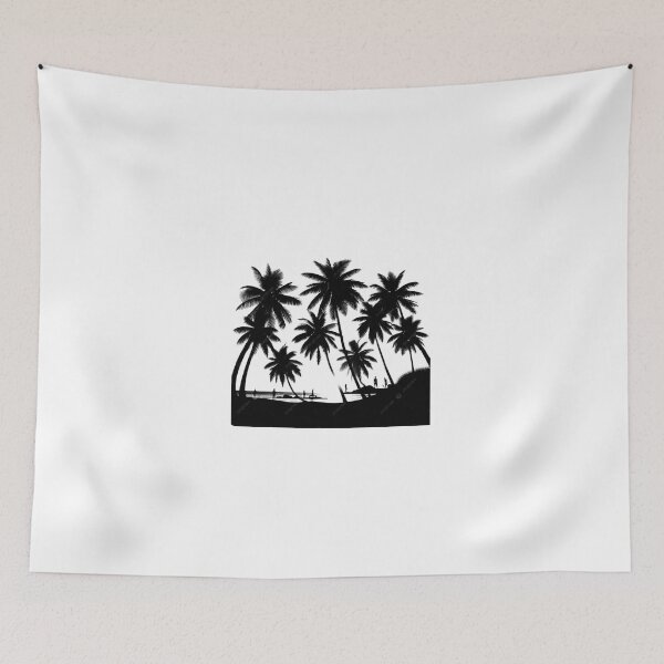 Item preview, Tropical Paradise Palm Trees Silhouette Beach Sunset Palm Tree Scene designed and sold by Ram910.