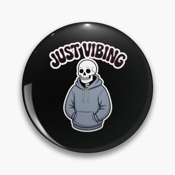 Item preview, Just Vibing Skeleton in Hoodie – Chill Spooky Aesthetic Minimal Design designed and sold by Raw Tigers.