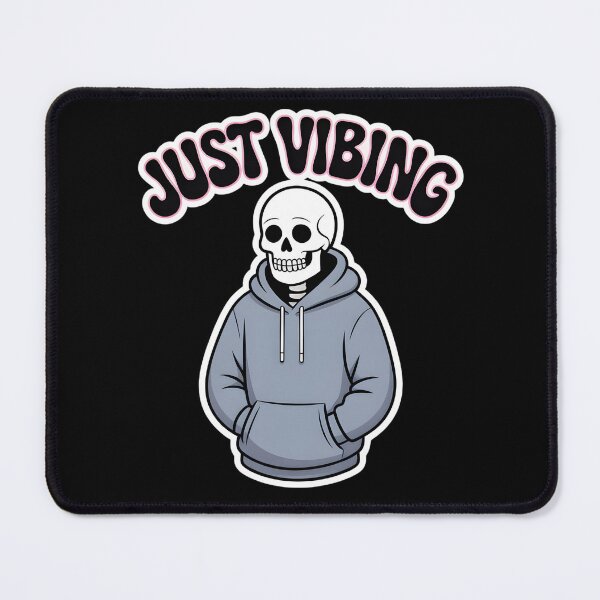 Item preview, Just Vibing Skeleton in Hoodie – Chill Spooky Aesthetic Minimal Design designed and sold by Raw Tigers.