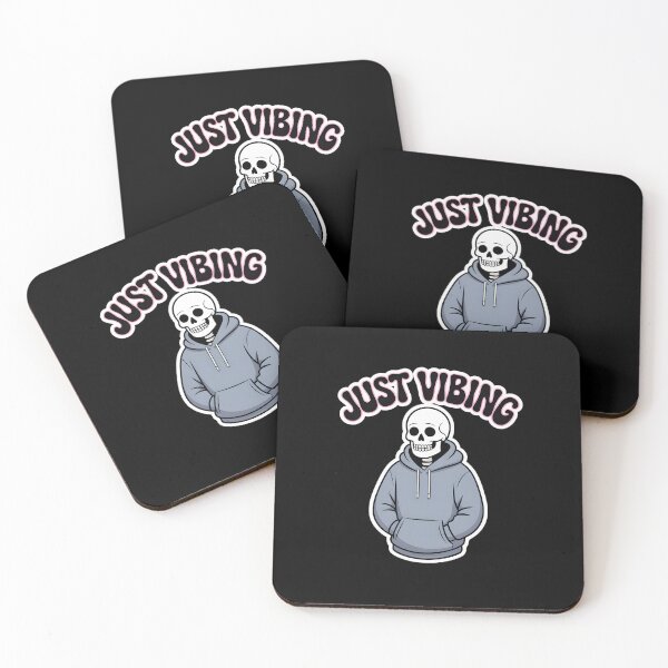 Item preview, Just Vibing Skeleton in Hoodie – Chill Spooky Aesthetic Minimal Design designed and sold by Raw Tigers.