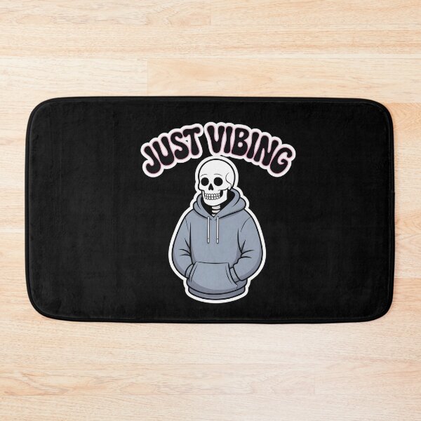 Item preview, Just Vibing Skeleton in Hoodie – Chill Spooky Aesthetic Minimal Design designed and sold by Raw Tigers.