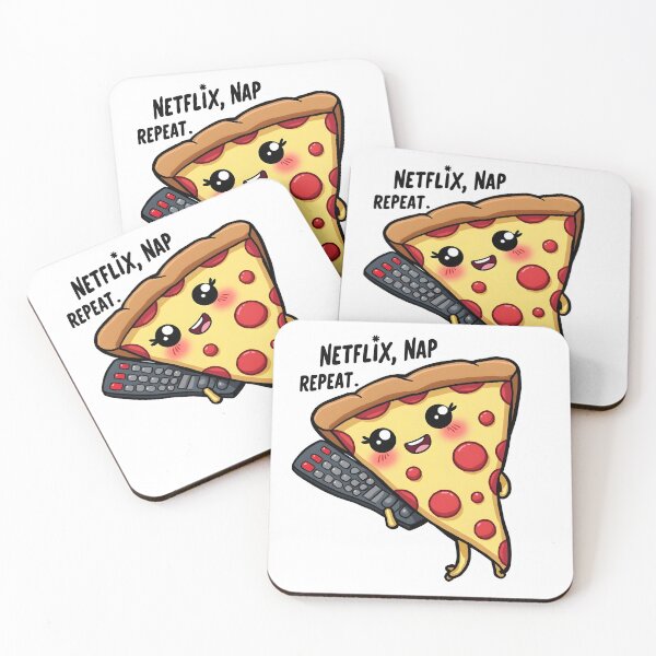 Item preview, Binge Nap Repeat Funny Kawaii Pizza Binge Watch Pun designed and sold by LunaPixelStudio.