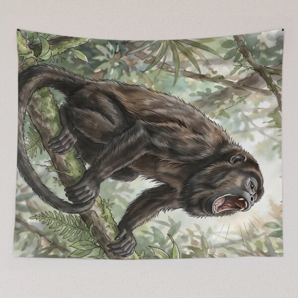 Item preview, Howler Monkey Alouatta Vocalization Arboreal designed and sold by RubisLeaf.