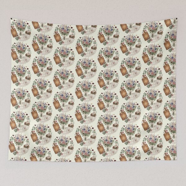 Item preview, Cozy Cottagecore Floral Baking Scene designed and sold by SholoStudio.