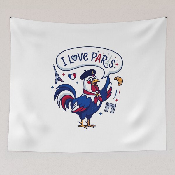 Item preview, I Love Paris Rooster designed and sold by maniacdesignz11.