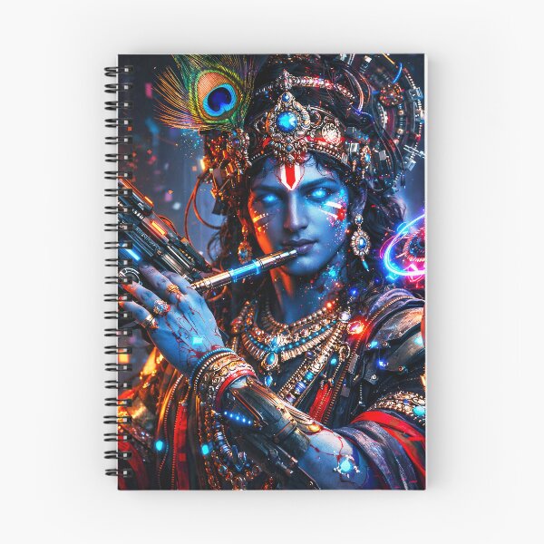 Item preview, Krishna Peacock Feather — Hindu God Art | Cyberpunk designed and sold by CosmicLotusArt.