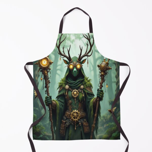 Item preview, Steampunk druid in a mystic forest: Energy between nature spirit, light, and mechanical power designed and sold by FotoworldEdel.
