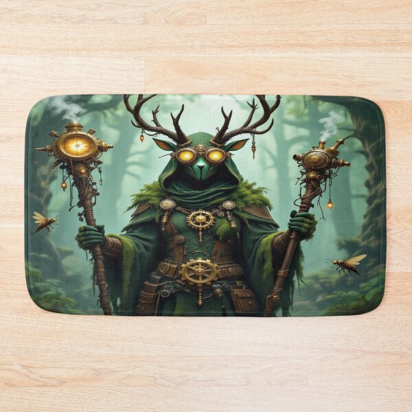 Item preview, Steampunk druid in a mystic forest: Energy between nature spirit, light, and mechanical power designed and sold by FotoworldEdel.