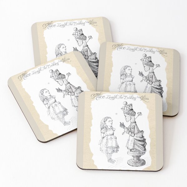 Item preview, Alice Through the Looking-Glass - Alice Talking With The Red Queen (ink drawing by ACCI) designed and sold by VanyssaGraphics.