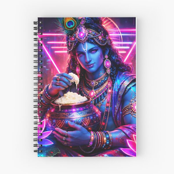 Item preview, Krishna Butter Pot — Hindu God Art | Cyberpunk designed and sold by CosmicLotusArt.