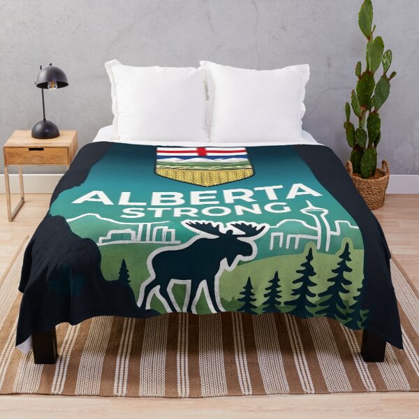 Item preview, Alberta Strong Canada Forever Map Skyline Crest Cute designed and sold by HowToCanadian.