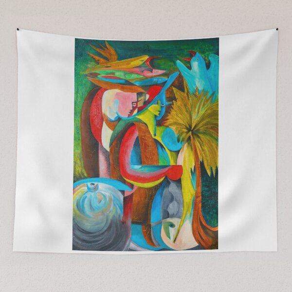 Item preview, Fisherman of the Tropics — Cubist Oil Painting designed and sold by VeenArtsCafe.