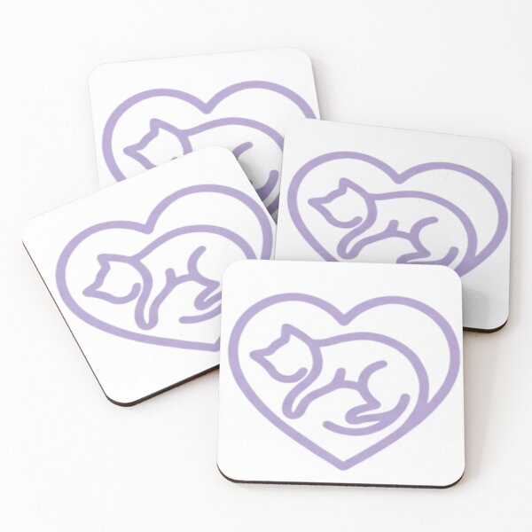 Item preview, Minimalist Cat Line Art Set – Pastel Purple Aesthetic Cute Cat Icons Bundle designed and sold by Velora Design .