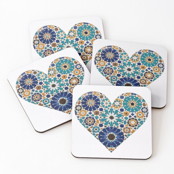 Item preview, Modern Moroccan Tile Pattern - Teal and Gold designed and sold by Market line.