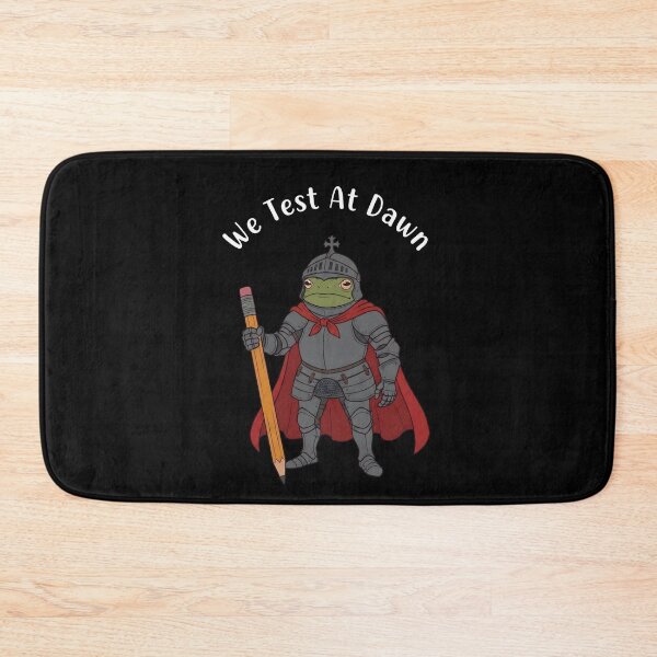 Item preview, We Test At Dawn Funny Frog Test Day - Teacher Meme – Exam Day Knight Frog designed and sold by ZyziowskyArt.