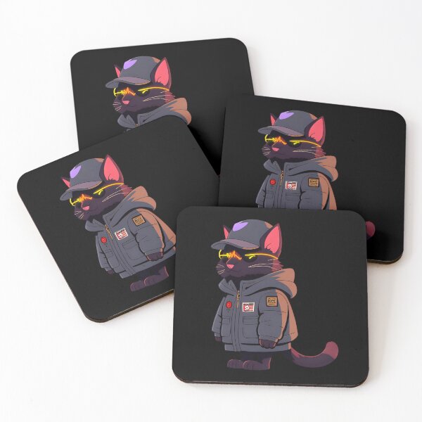 Item preview, cat with cyberpunk style clothing designed and sold by geekmania48.