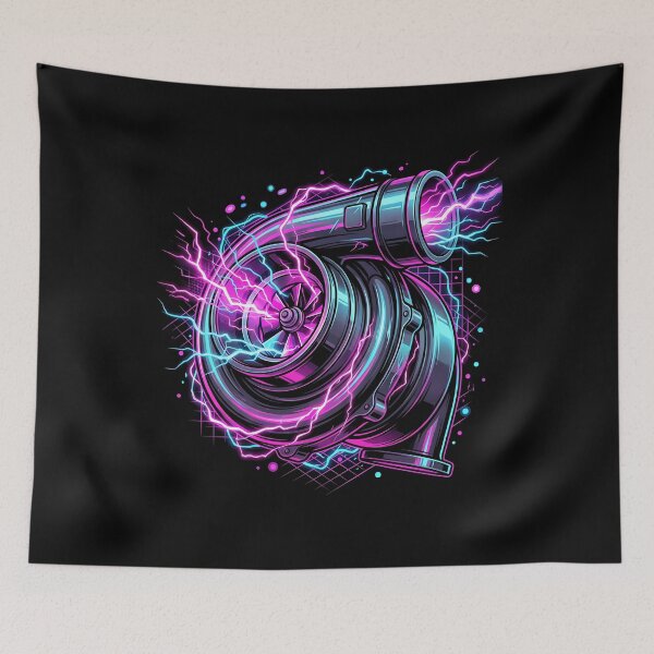 Item preview, Neon Cyberpunk Turbocharger | Boosted Street Racing Gearhead Art designed and sold by PiotrT.