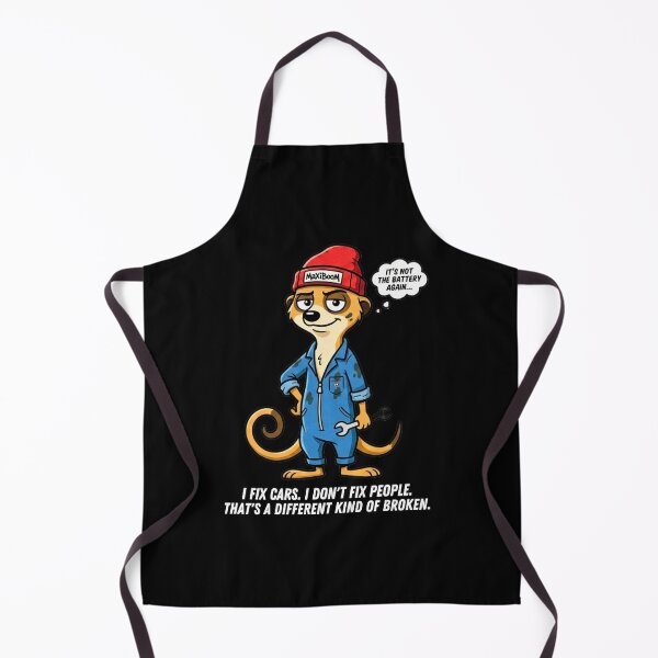 Item preview, MaxiBoOM Mechanic Meerkat - I Don't Fix People Retro Cartoon designed and sold by mAXiBoOM.