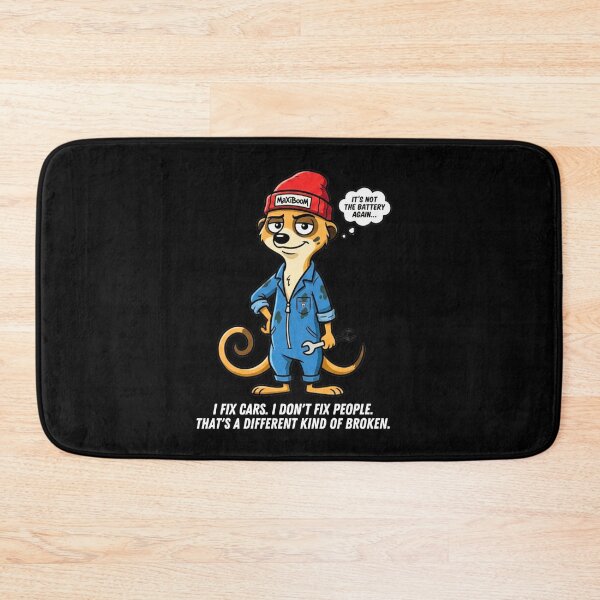 Item preview, MaxiBoOM Mechanic Meerkat - I Don't Fix People Retro Cartoon designed and sold by mAXiBoOM.