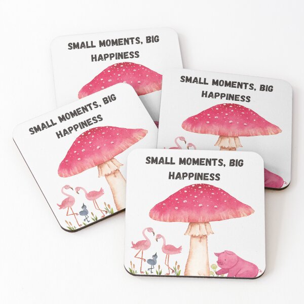 Item preview, Small Moments Big Happiness Mushroom and Flamingo designed and sold by PeplumiArt.