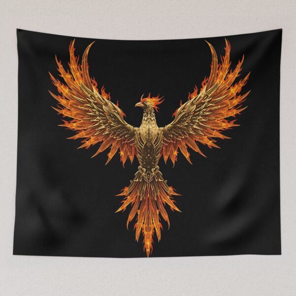 Item preview, Mechanical Golden Phoenix - Cybernetic Rebirth Art designed and sold by UnRealS.