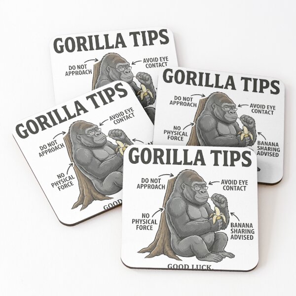 Item preview, Gorilla Tips Funny Animal Infographic Design designed and sold by JVDesignsShop.