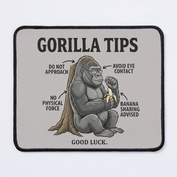 Item preview, Gorilla Tips Funny Animal Infographic Design designed and sold by JVDesignsShop.
