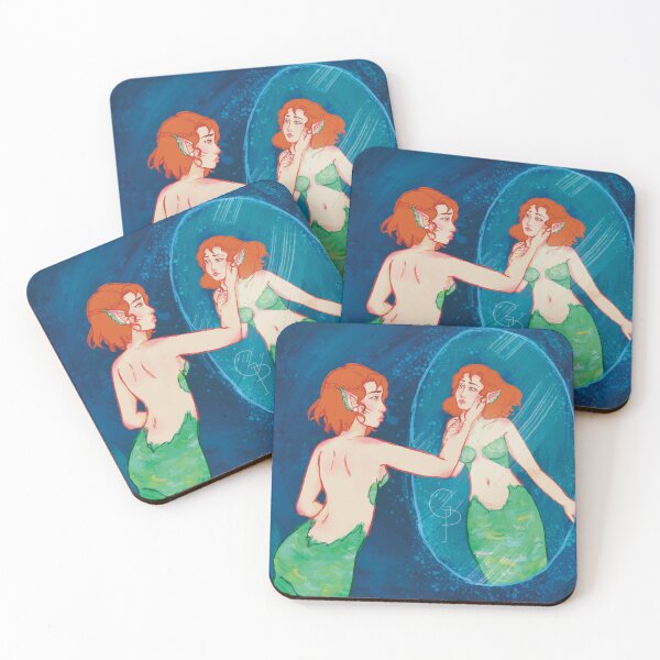 Item preview, Mermaid facing her reflection designed and sold by Gemma-Pricot.