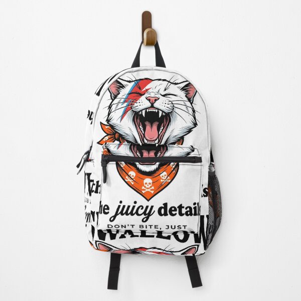 Item preview, Don't Bite Just Swallow The Juicy Details - Edgy Rocker Cat Pun designed and sold by P2P-paotopao.