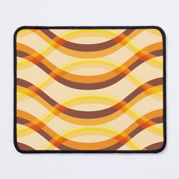 Item preview, Mid Century Modern Geometric Waves - Yellow, orange, brown designed and sold by JMgraphic.