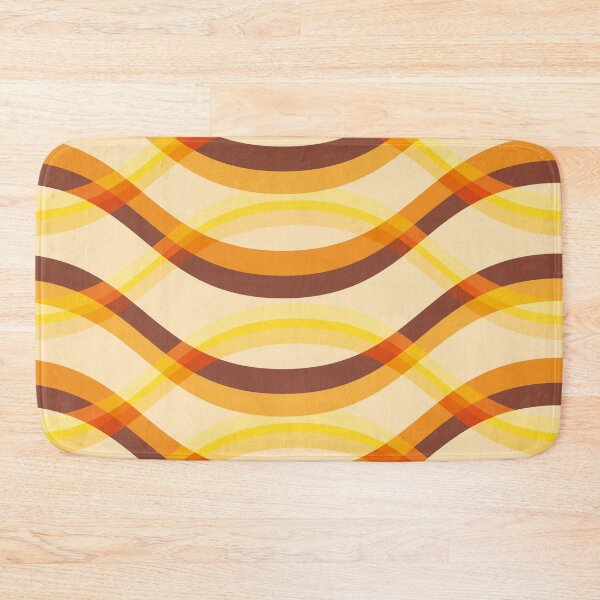Item preview, Mid Century Modern Geometric Waves - Yellow, orange, brown designed and sold by JMgraphic.