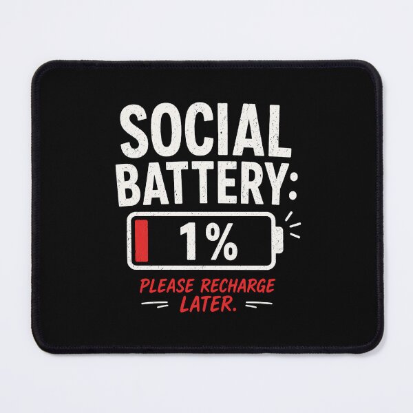 Item preview, Social Battery 1% Funny Introvert Quote T-Shirt Low Energy Meme Design designed and sold by MrDev.