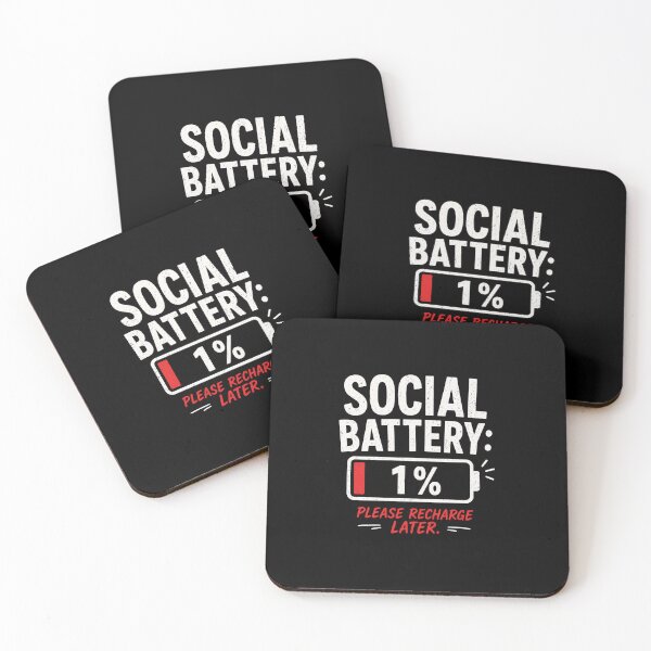 Item preview, Social Battery 1% Funny Introvert Quote T-Shirt Low Energy Meme Design designed and sold by MrDev.