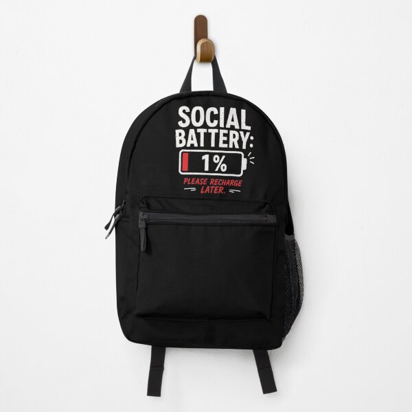 Item preview, Social Battery 1% Funny Introvert Quote T-Shirt Low Energy Meme Design designed and sold by MrDev.