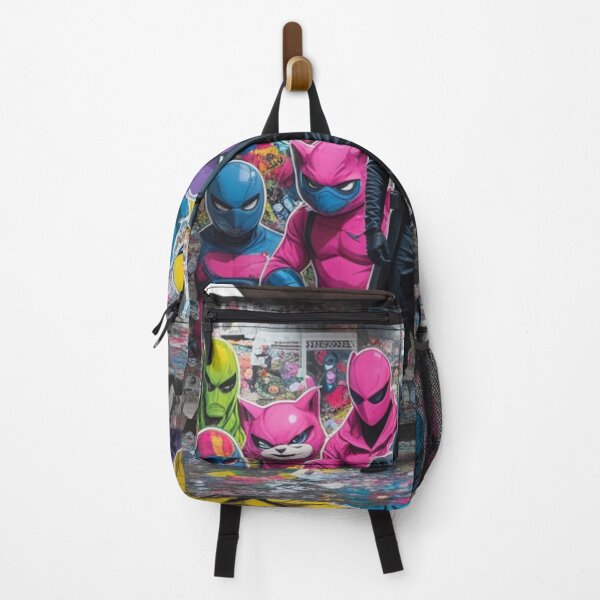 Aperçu de l'œuvre Urban Street Art Heroes – Neon Pop Art Graffiti Character Collage créée et vendue par PLUSHIWORLDtm.
