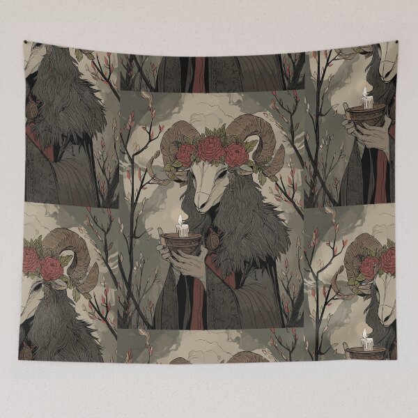 Item preview, Ram Skull Winter Offering - Yule Sabbat designed and sold by bapupa.