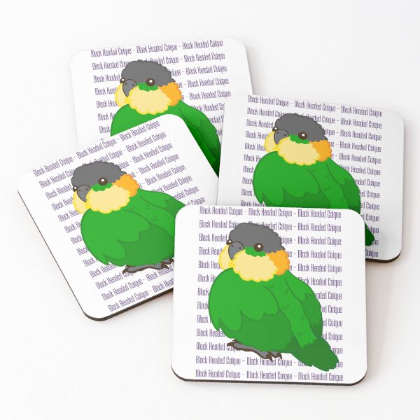 Item preview, Cute Black Headed Caique Parrot with Text designed and sold by causebirbs.