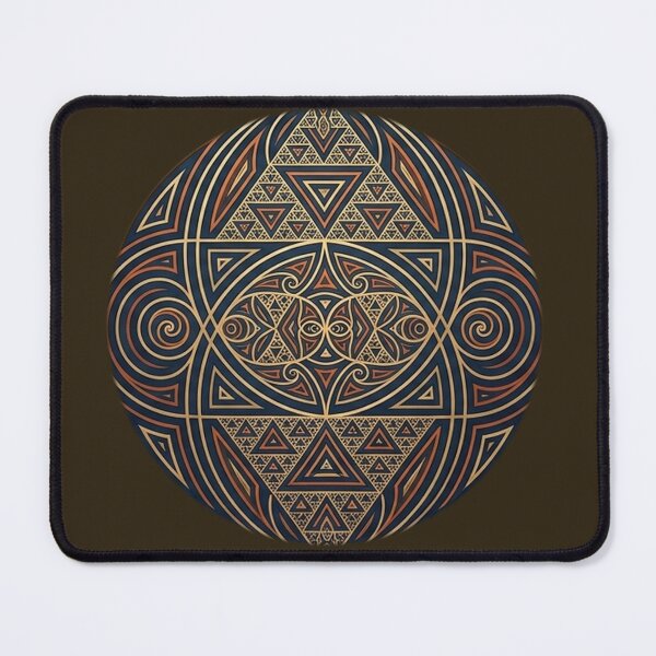 Item preview, Sacred Geometry Gold and Navy Fractal Mandala designed and sold by MCUL.