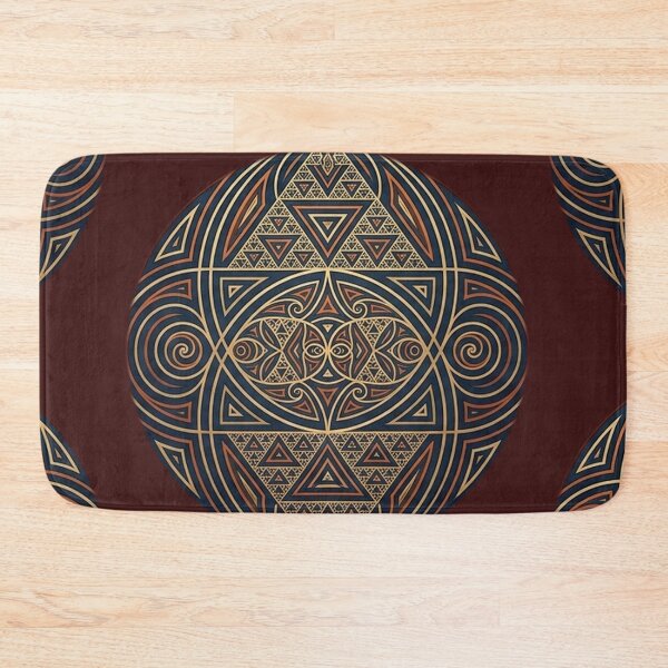 Item preview, Sacred Geometry Gold and Navy Fractal Mandala designed and sold by MCUL.