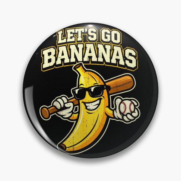 Item preview, Let's Go Bananas Funny Baseball Banana With Sunglasses Sports Mascot Art designed and sold by River Silva.