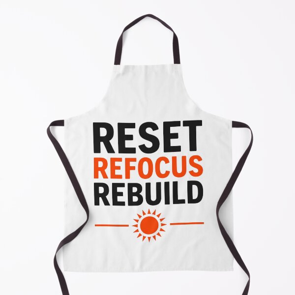 Item preview, Reset Refocus Rebuild Bold Summer Mantra Typography designed and sold by FunFitLife Studio.