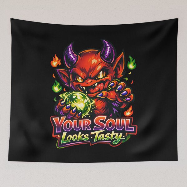Item preview, Your Soul Looks Tasty - Cute Devil Holding Soul Orb designed and sold by SidTastic .