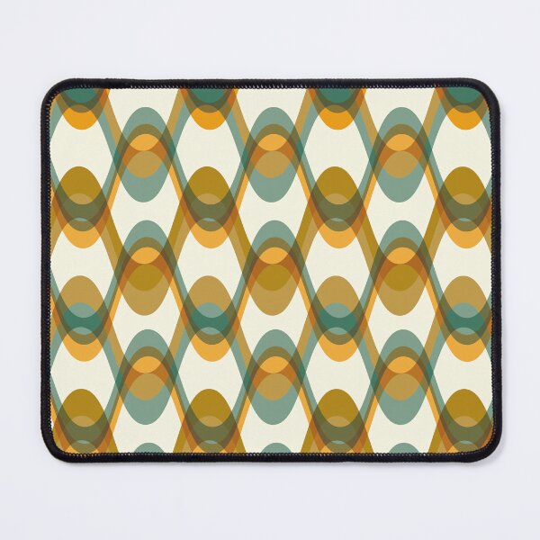 Item preview, 70s Retro Wave Pattern – Teal, Mustard & Earthy Tones – Mid Century Modern Boho designed and sold by JMgraphic.