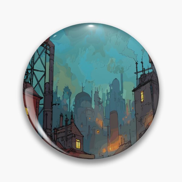 Item preview, Steampunk Factory Skyline Sunset designed and sold by bapupa.