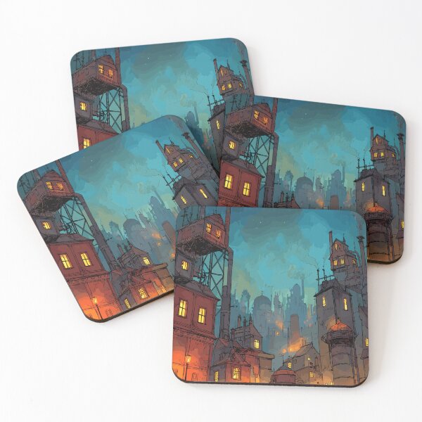 Item preview, Steampunk Factory Skyline Sunset designed and sold by bapupa.
