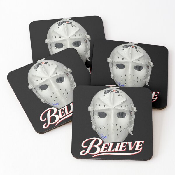 Item preview, White Hockey Goalie Mask Believe Motivation Sports Fans Ice Hockey Equipment Art designed and sold by River Silva.