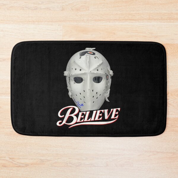 Item preview, White Hockey Goalie Mask Believe Motivation Sports Fans Ice Hockey Equipment Art designed and sold by River Silva.