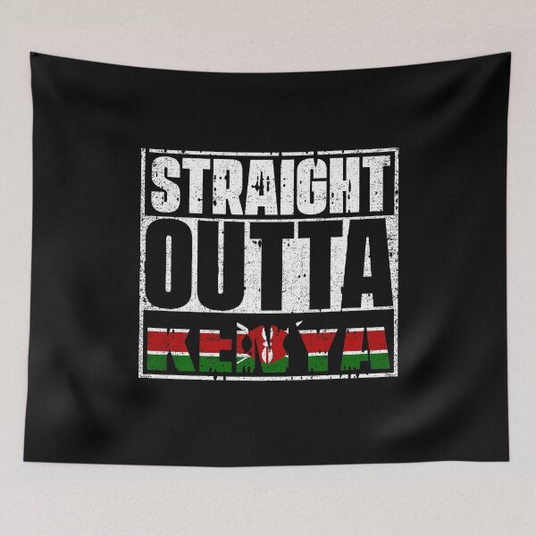 Item preview, Straight Outta Kenya Flag designed and sold by CosmoKitsch.