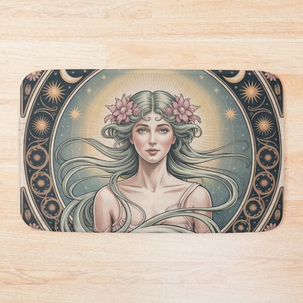 Item preview, Celestial Goddess Art Nouveau Poster – Mucha Inspired Vintage Wall Art designed and sold by Tamas Das.
